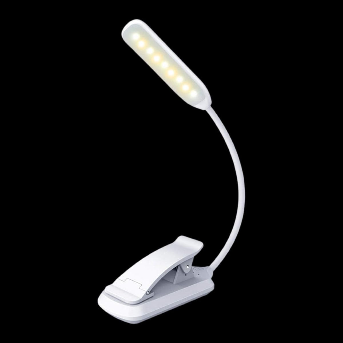 USB Rechargeable LED Eye-Care Reading Clip Light, White 88x4