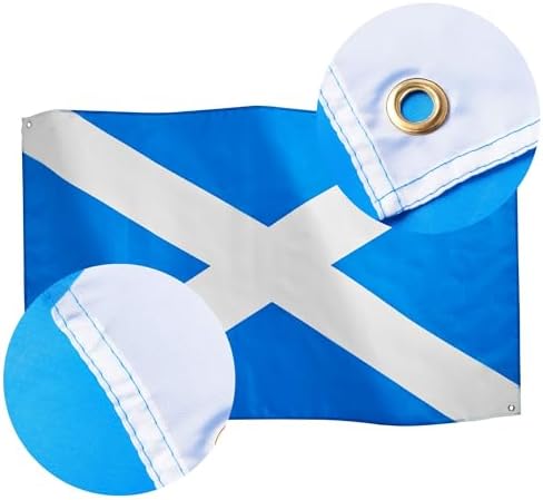 Runesol Scotland Flag 3x5ft, 91x152cm, Scottish Flag, Six Nations Rugby Burns Night, Saltire St Andrew's Cross Banner, 4 Grommets, Brass Eyelet in Every Corner, Waterproof, Inside, Outside - View 6
