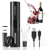 【Diseño elegante y portátil】: Nuestros abridores de vino tienen una superficie lisa con buena sensación en la mano. Hay luz indicadora led azul cuando el corcho se extrae de la botella. El tamaño pequeño será más conveniente para sacarlo y ahorrar espacio.