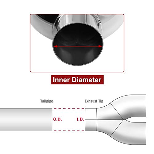 Upower 2.5 Inch Inlet 3.5 Inch Outlet Dual Exhaust Tips Tailpipe 2.5" to 3.5" 9.75" Length Stainless Steel Polished Vacuum Plating Blue 1.2mm Thickness Weld On Tail Pipe(Single Wall,Rolled Edge)