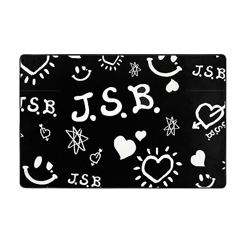三代目 J Soul Brothers カーペット 長方形 ラグマット ラグ 絨毯 夏用 防ダニ 抗菌 防音 防臭 ふわっと手触り おしゃれ 優しいフランネルラグ 床暖房対応 洗える 滑り止め付 アニメ グッズ キャラクター 100 × 150 cm [3]