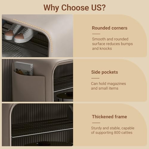 Banc de rangement à chaussures en acier et cuir avec coussin