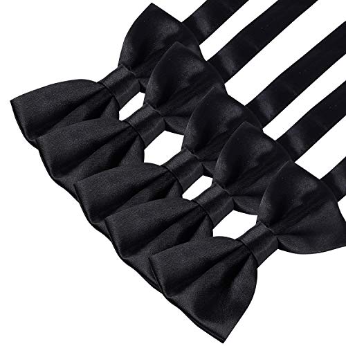 Elegant Pre-tied Bow ties Formal Tuxedo Bowtie Set with Adjustable Neck Band,Gift Idea For Men And Boys(5/8/10/20 Pcs), 10 Pcs6, Medium - Thumbnail 3