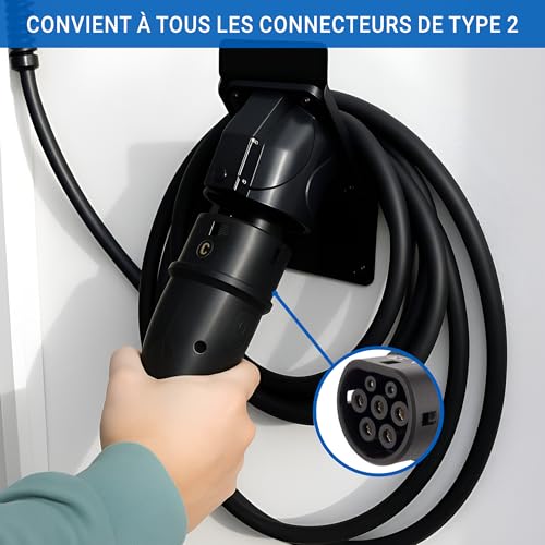 Support Cable Type 2 Mural Evite Cable au Sol Voiture Electrique - 2