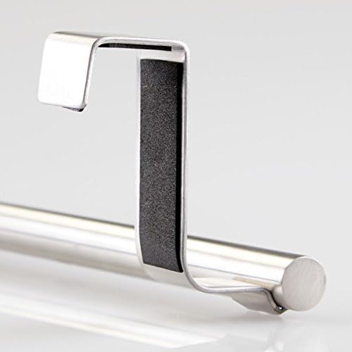mDesign Over The Cabinet Towel Bar  Stainless Steel Towel Rail Perfect for The Kitchen or Bathroom  Practical Towel Holder for Kitchen Cupboards  Chrome