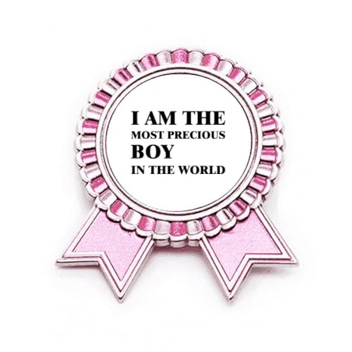 Broche Art déco I Am The Precious Boy rose en métal taille M