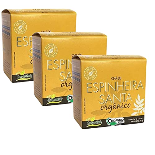 Espinheira Santa Chá Orgânico Kit 3cx (30 Sachês) Campo Verde