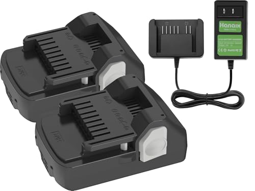 Image of 2Pack 4000mAh 18V Battery and Charger Compatible with Hitachi BSL1815X BSL1815S BSL1830 BSL1830C 330139 330557 339782,Replace for Hitachi 18V Battery