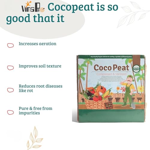 Image of Vins Pro | cocopeat | Eco-Friendly Soil Booster | Organic Cocopeat | Premium Cocopeat-1KG,5 KG (5 KG)