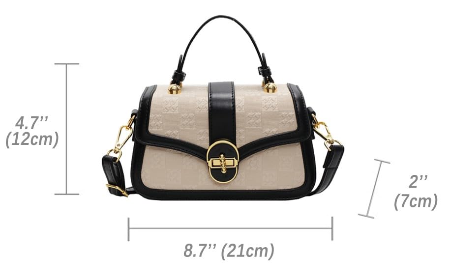 URAWOW Flap Shoulder Bag Vegan Leather Top Handle Satchel Handbag Smalll Crossbody Clutch Purse3