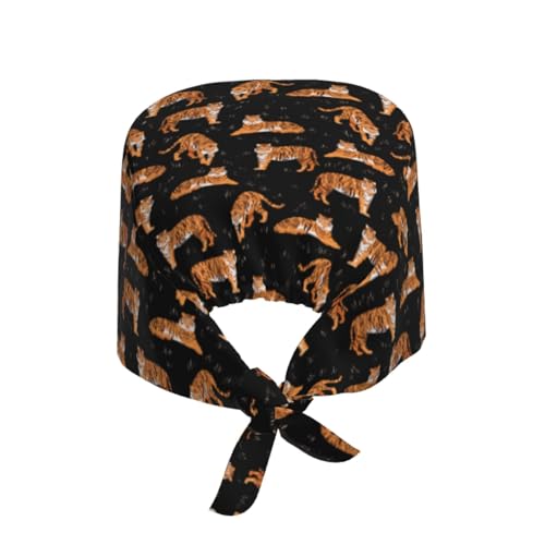 Image of Surgical Caps Men Women, Scrub Cap with Sweatband Adjustable | Tie Back Nurse Cap, Nursing Breathable Working Hat, Scrub Cap, Medical Hats
