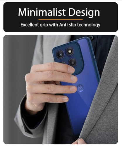 Image of WOW IMAGINE Shockproof Hybrid Back Cover for Motorola Moto Edge 60 Pro | Hard Slim fit Back Case | PC & TPU | Clear Transparent Case - Blue
