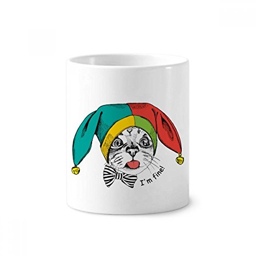 Stylo pen holder céramique chat blanc tasse de bureau originale 350ml design minimaliste