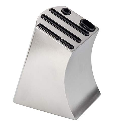 Knife Block Stainless Steel Without Knives - Modern Design Universal Knife Holder Kitchen - Easy Clean Slotless Safe Knives - Space Saver Storage Knife Organizer