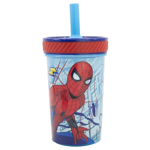 Stor Gobelet en polypropylène anti-renversement avec paille en silicone 370 ml SPIDERMAN DIMENSION
