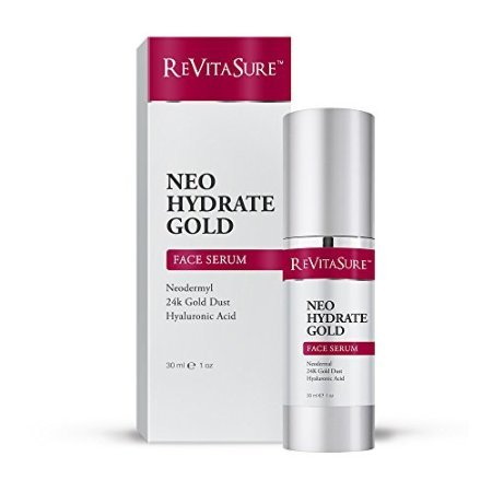 Hyaluronic Acid Serum For Face With 24k Gold Dust, Matrixyl 3000 - Anti Aging Treatment For Deep Wrinkles 1.0 oz - ReVitaSure