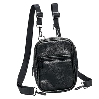 ANPTER - Bandoleras Hombre Bolso Hombre Bandolera Pequeña Bolso Hombre y Mujeres de Pecho de Piel Casual Sling Bag Mochila Riñoneras para Uso Diario Casual Viaje Trabajo Compras Senderismo Negro