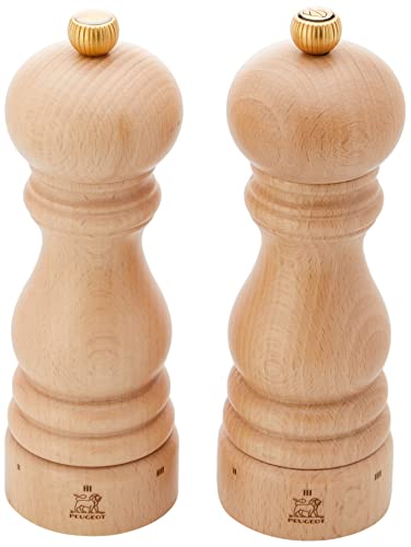 Comparison: Best Salt Pepper Grinder 11 Peugeot - Paris u’Select Salt and Pepper Mill Set - Adjustable Grinders - Beechwood, Natural, 7in, (2/23386)