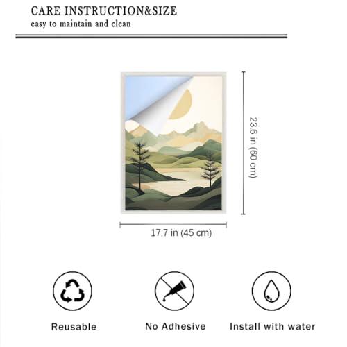 Película decorativa para ventana con paisaje rústico miniatura 2