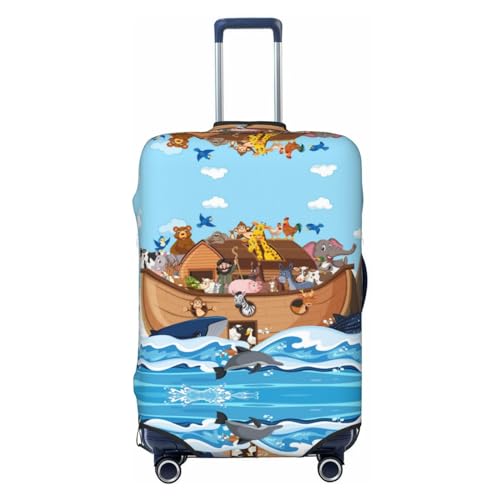 VOSERY Travel Luggage Cover - Animals on Noah's Ark Floating Washable Suitcase Covers Protector Fits 18-32 Inch Luggage