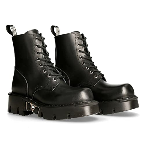 New Rock MILI-084N-S3 Black Gothic Boots Fashion Military Men's 8 Hole Biker Shoes Goth2