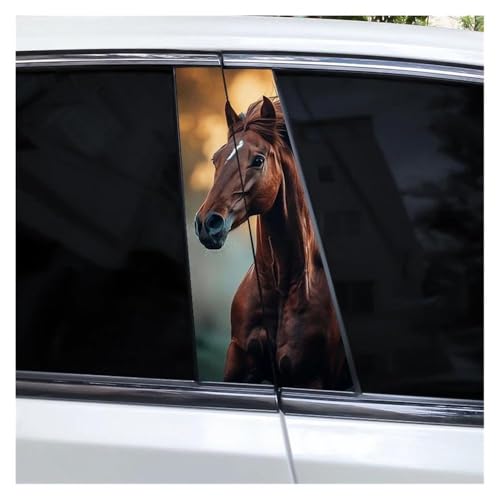 2pcs Running Horse Car B-Pillar Sticker Waterproof Covering Scratches Car