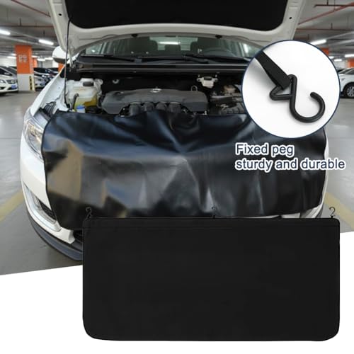 Image of STHIRA 3Pcs Magnetic Car Fender Covers for Mechanics Thicken Anti-Scratch PU Synthetic Leather Fender Guard Cover Hanging Magnetic Protector with Hooks 2 Sizes Front and Side Fender Cover Pieces