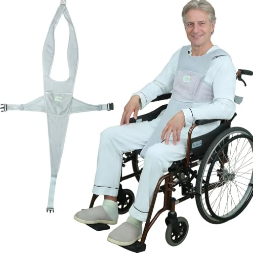 Image of Wheelchair Seat Belt,Wheelchair Harness,Adjustable Anti-Slip Shoulder Straps for Dementia Patients,The Elderly,Adults,Pregnant,Paralyzed(Gray)
