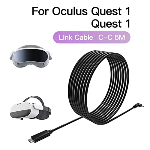 USonline911 16FT Link Cable with Separate Charging Port for Oculus Quest 2/Quest Type-C-C Right Angle Fast Charger Cord