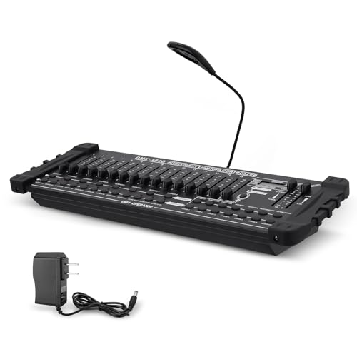 DMX 384 Channel Lighting Controller with DMX512 Protocol Compatible with Moving Head Light DMX Operator Console with MIDI Control for DJs Stage Party Club Theater Lighting