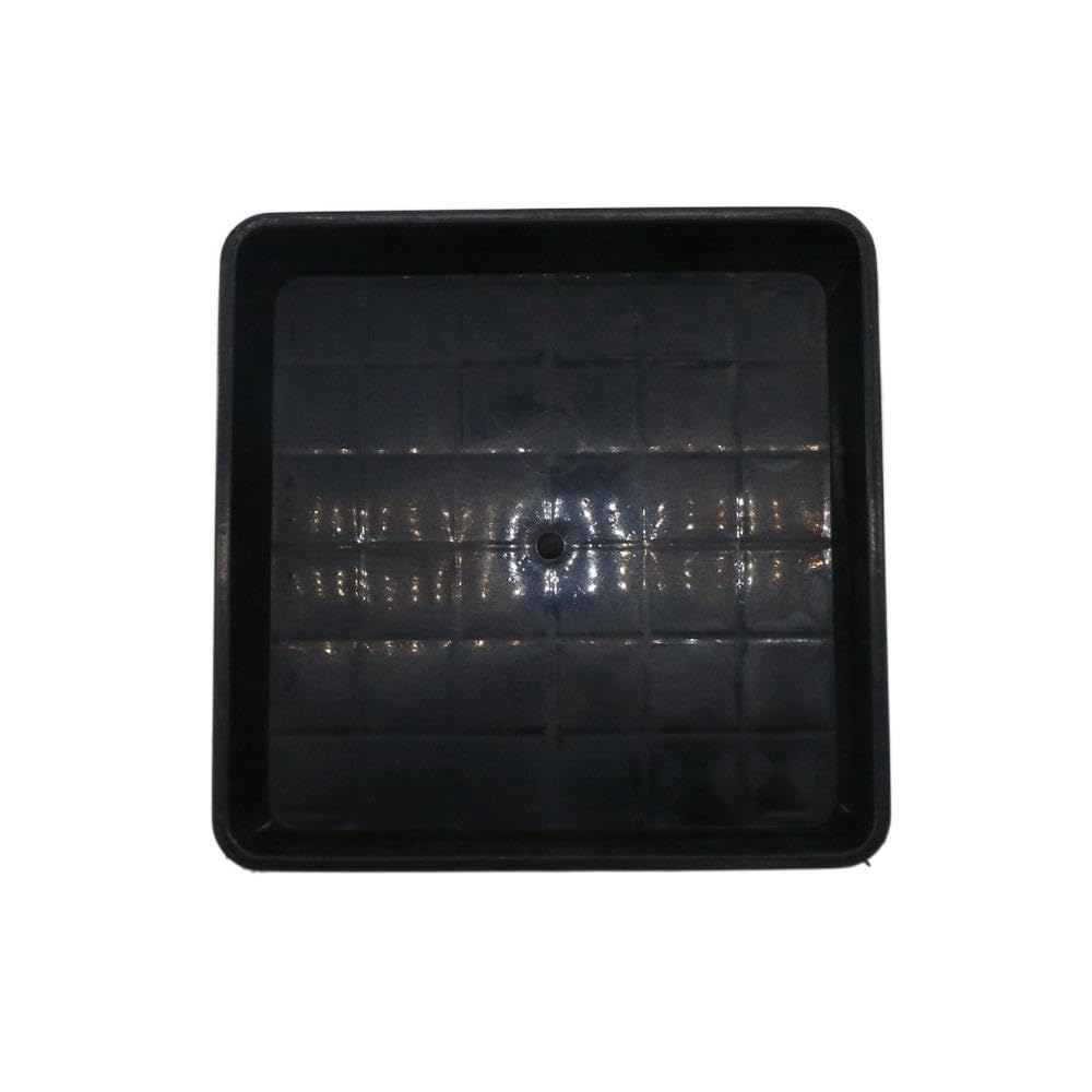 Vassoio Quadrato in Plastica per Piante e Fiori, Sottovaso per Piante con Gocciolatoio, Forniture per Giardino Quadrate per la Casa, Quotidiano (30 x 30 cm, nero)