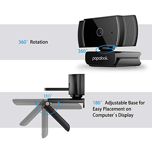 Papalook Webcam 1080P, Af925 Autofocus Web Camera Full Hd Video Stream, 65° Viewing Angle, Noise Canceling Microphone, Works With Obs, Skype, Youtube, Twitch, For Pc/Mac/Laptop/Desktop/Macbook #TOP4