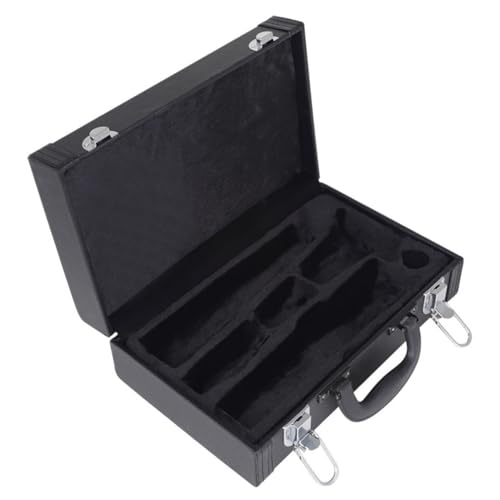 Yardwe Hard Shell Clarinet Case with Padded Lining Durable Leather Clarinet Carrying Box for Instrument Protection Lightweight Design with Comfortable Grip for Easy Transport