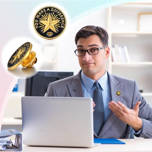 Zeyune 48 Pcs Employee Appreciation Lapel Pin 3/4 Inch 6 Style Employee Enamel Pins Employee of The Month Pin Recognition Encouragement Pins Team Award