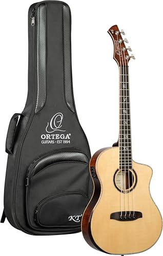 Ortega Ken Taylor Signature Series 4-String Short Scale Acoustic-Electric Bass, Solid Spruce...