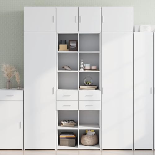 Frdhee Mesillas De Noche Dormitorio, Armario de Madera de ingeniería Blanco 70x42,5x225 cm Mesitas De Noche para Salón, Dormitorio, Cocina y Proch