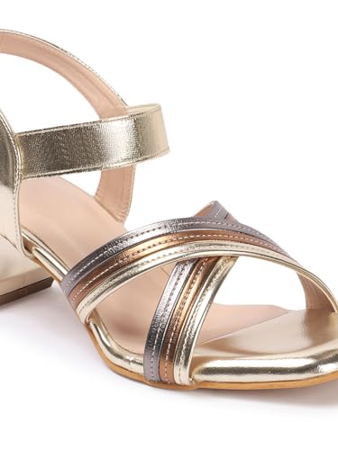 Image of Carlton London Women Stylish Fashion Embellished Sandals for Outdoor, Party, Wedding and Holidays with Block Heels