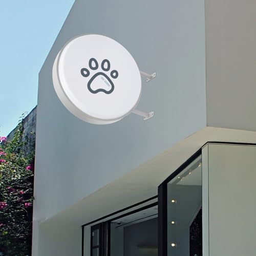 MEELRYD Caja de luz LED, caja de luz redonda de doble cara, caja de luz de 220 V, resistente al agua, cartel luminoso para restaurantes, tiendas y fines publicitarios (60 cm)