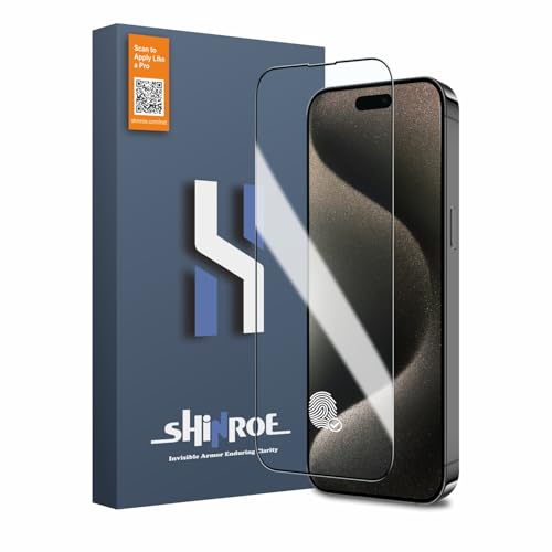 Image of Tempered Glass for iPhone 15 Pro Max (6.7 Inch) Military Grade 9H Screen Guard, Anti-Scratch, Shatterproof, Edge-to-Edge Full Coverage - Black Border
