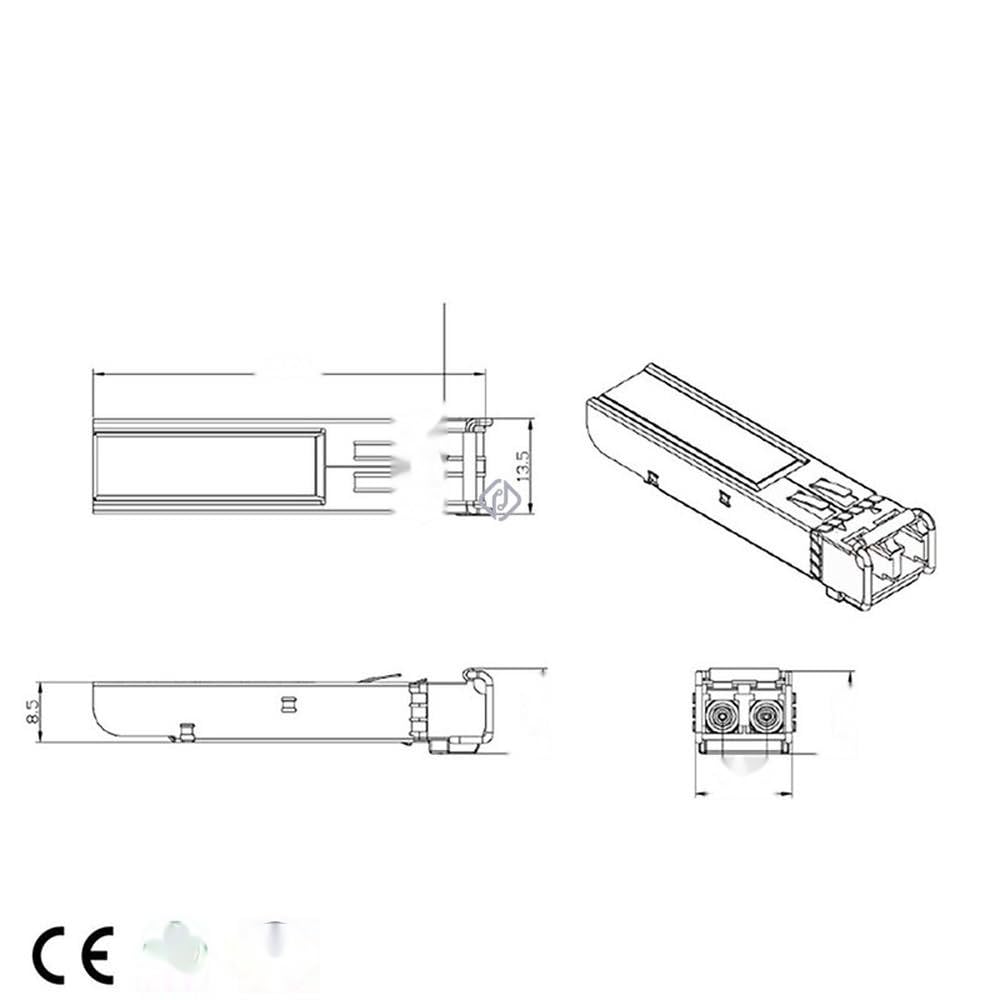Modulo ottico monomodale della fibra di FTLF1521P1BCL-HW SFP 1.25G 1550nm 40km