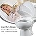 Angol Shiold Round Toilet Seat - Slow Close Hinges, Ergonomic Design with Grip-Tight Bumpers, Safe Easy-Clean PP Material (White, 16.5