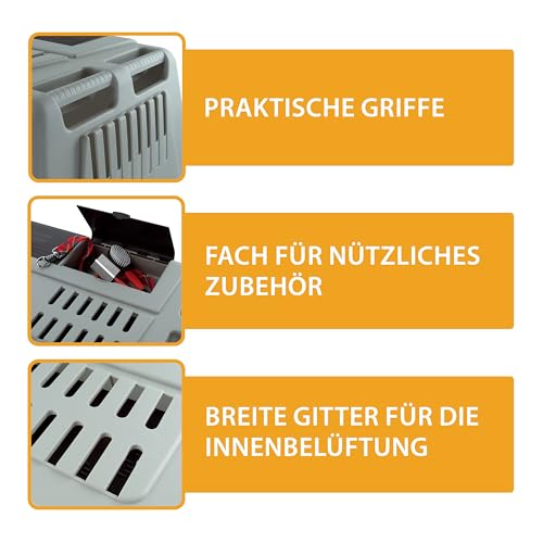 Ferplast Hundebox Auto, Atlas CAR 100 Scenic, extra Belüftung, Ablagefach, Doppelte Schiebeöffnung mit Sicherheitshaken, Abtropfmatte, L 100 x W 60 x H 66 cm - Max 40 Kg.