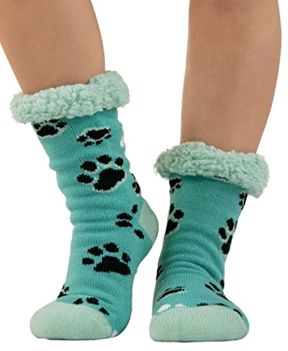 Lazy One Plush Nonskid Socks, Fuzzy Socks With Cute Designs For Women, Sherpa Fleece-Lined Socks (Dog Mom) #TOP1