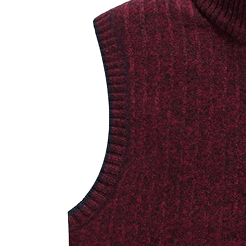 Mens Full Zip Knitted Vest Slim Fit Warm Sleeveless Cardigan Knit Stand Collar Sports Vest3