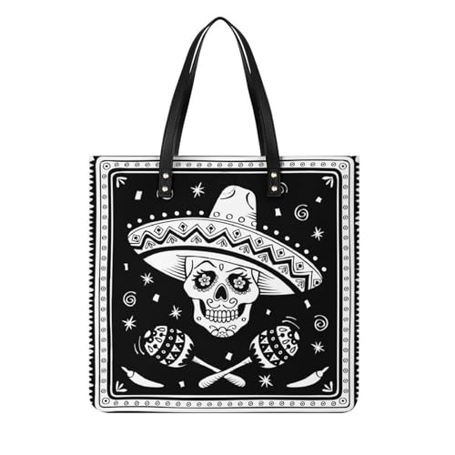 Sac à main crâne mexicain grand format résistant pour ranger toutes vos affaires de voyage