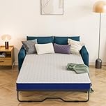 Sofa Bed Mattress Full Size, 3 Inch Memory Foam Mattress for Sleeper Sofa, Pull Out Couch, Guest Bed, RV & Boat, White&Blue
