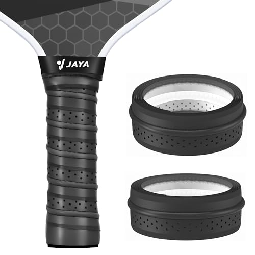 JAYA 2 Pack Extra-Length Pickleball Paddle Grip Tape Pickleball Overgrip Wrap Black
