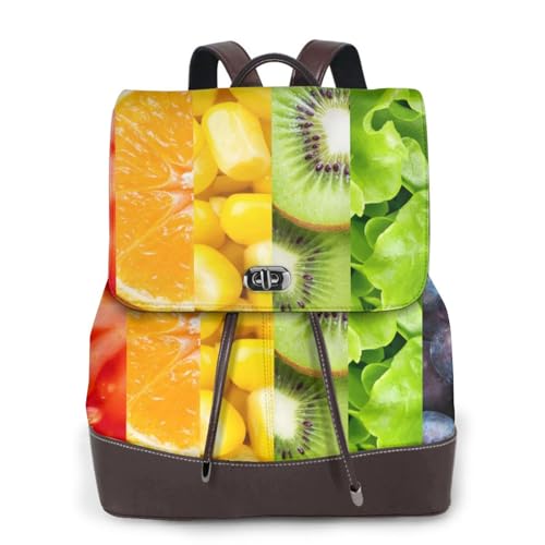 Sac à dos femme contre le vol et la pluie léger imprimé fruits