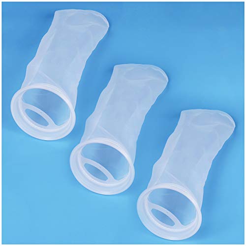 ZCONIEY Filter Socks 180 Micron 4 Inch Opening x 14 Inch Long Aquarium Nylon Filter Bags Felt Filter 3Pack