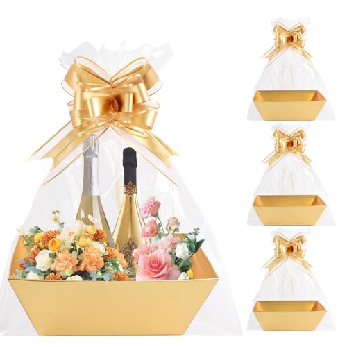 Orchidleaf Basket for Gifts Empty Gold Empty for Basket Empty to Fill Gifts Bulk DIY Empty Gift...